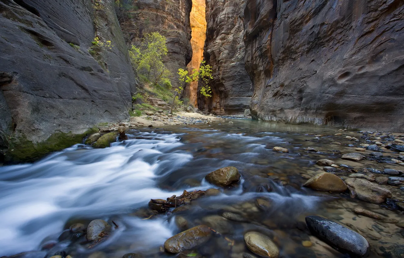 Photo wallpaper mountains, nature, river