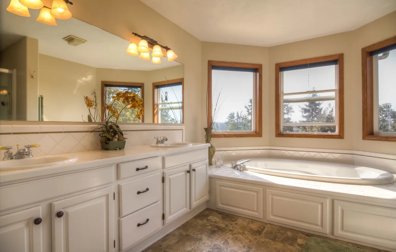 Photo wallpaper design, style, room, interior, bathroom