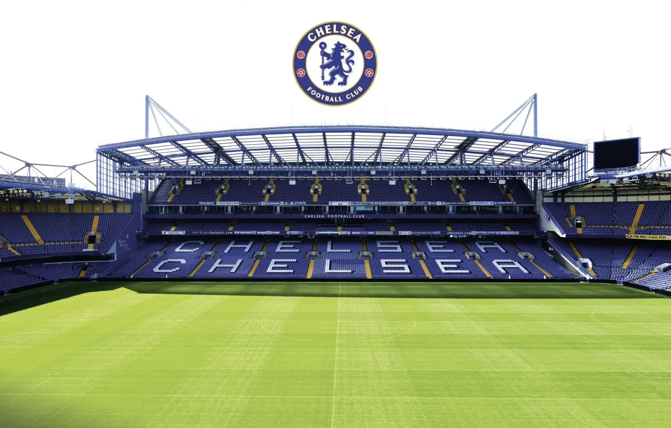 Photo wallpaper wallpaper, sport, logo, stadium, football, England, Stamford Bridge, Chelsea FC