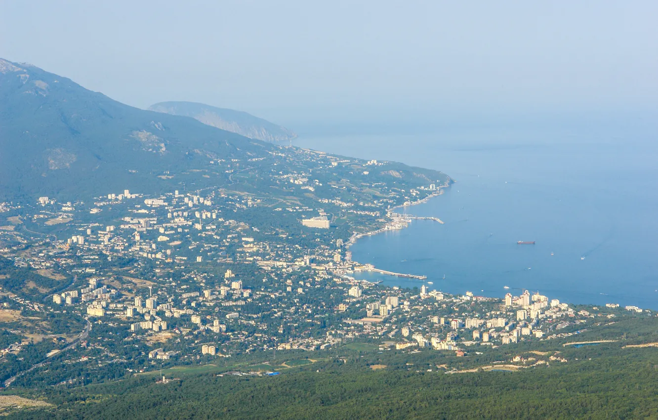 Photo wallpaper mountains, Crimea, Yalta, The black sea