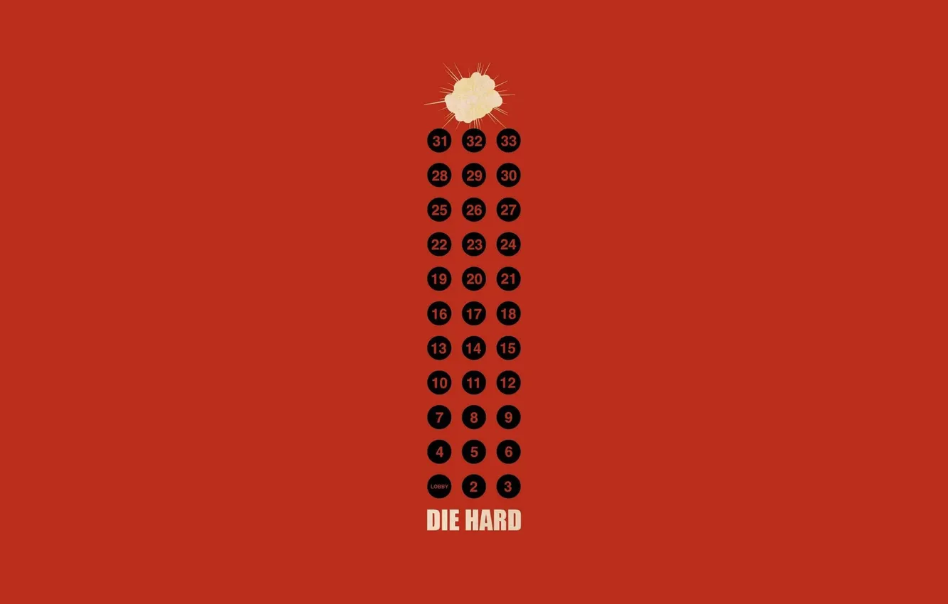 Photo wallpaper movies, minimalism, minimalism, red background, The Hard, movies, red background, "Die Hard"