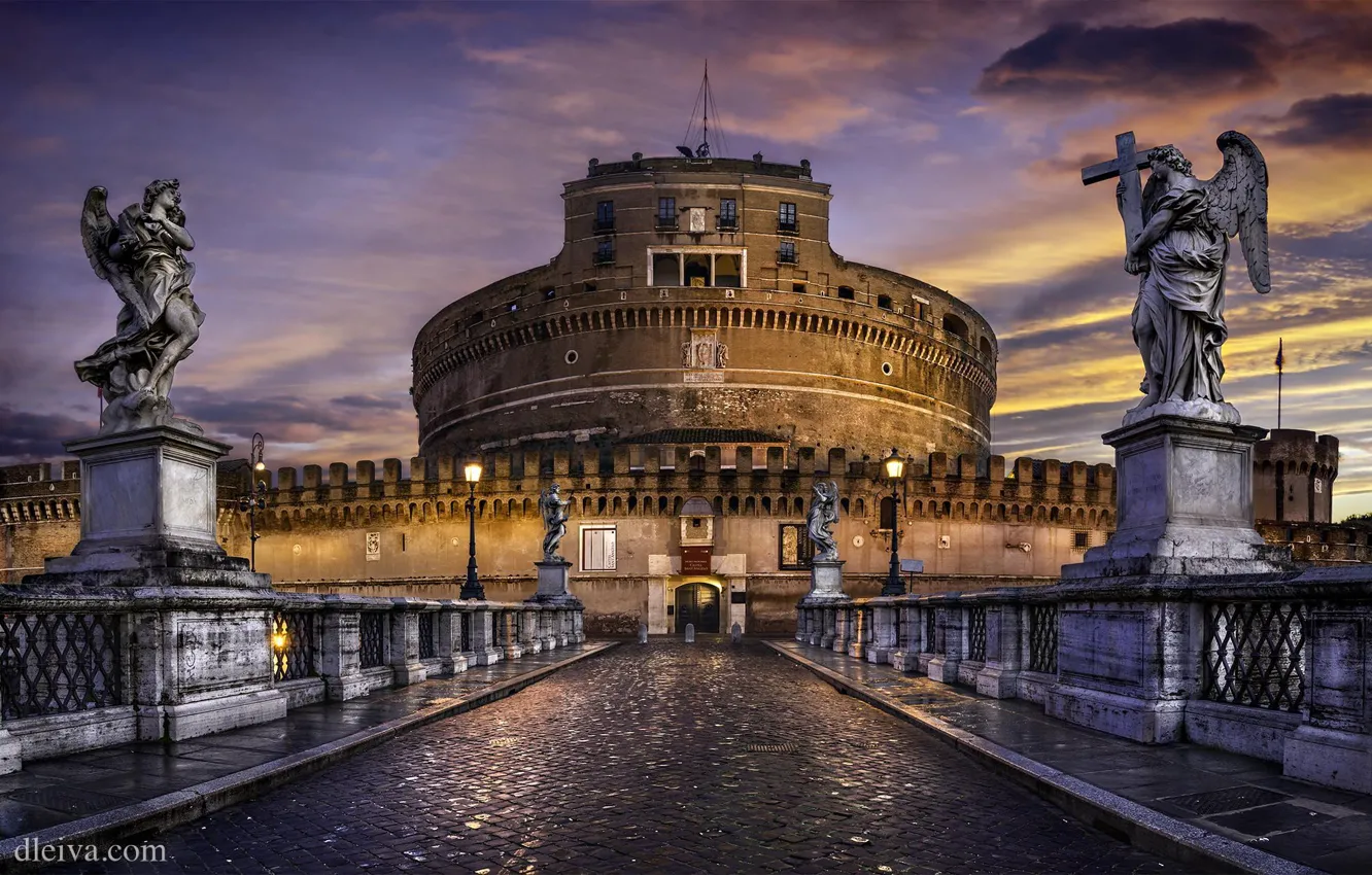 Photo wallpaper Rome, Italy, Castel Sant'angelo, Castel Sant'angelo, The Village Of The Holy Angels