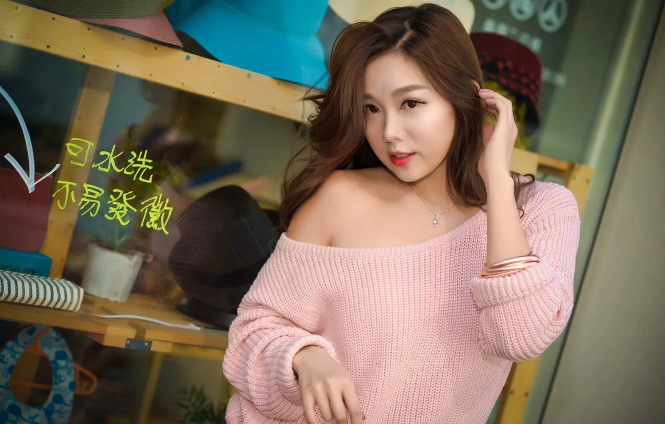 Photo wallpaper girl, Asian, cutie