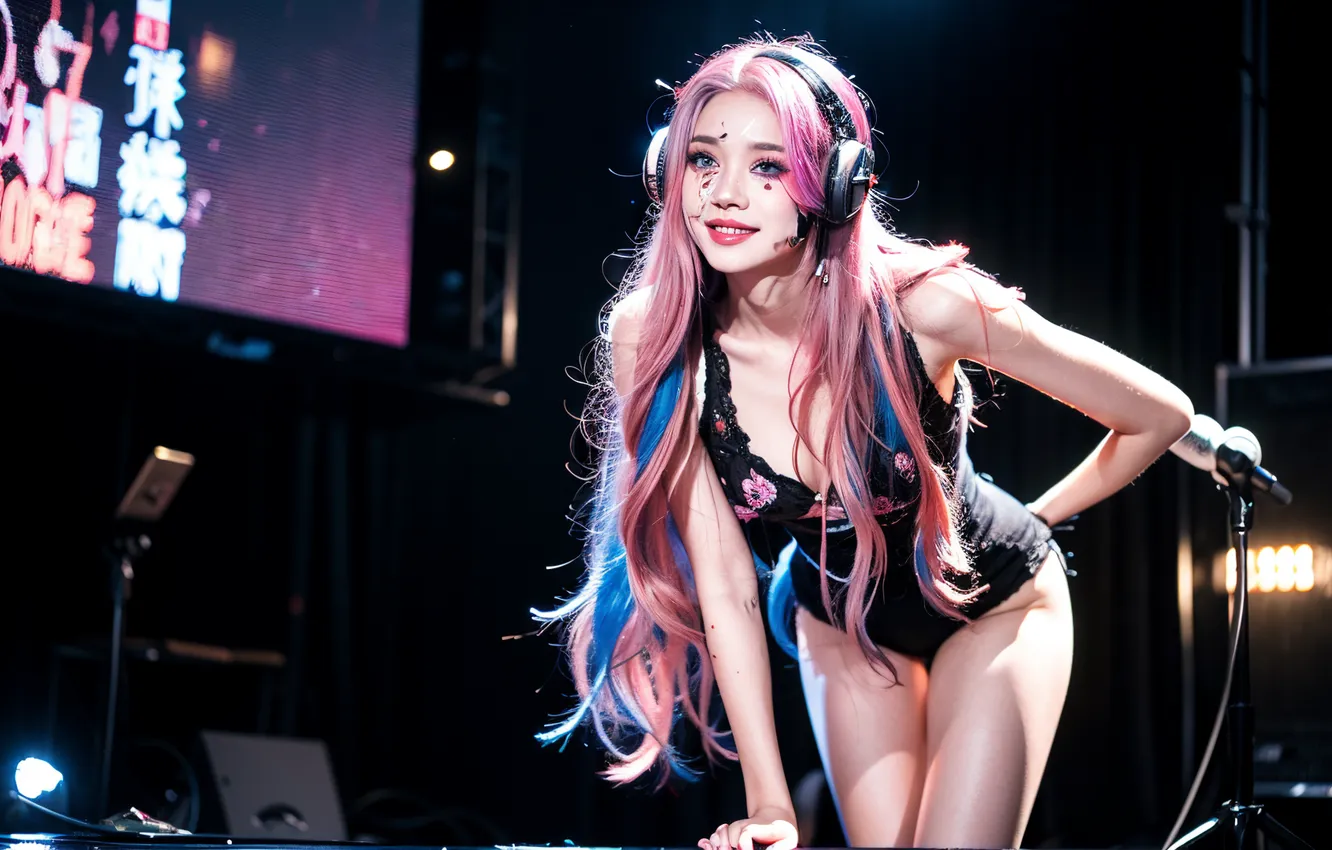 Photo wallpaper girl, young, beautiful, singer, asian, concert