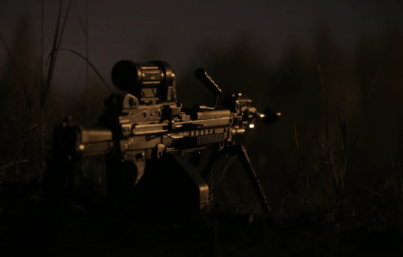 Photo wallpaper weapons, the evening, machine gun, manual
