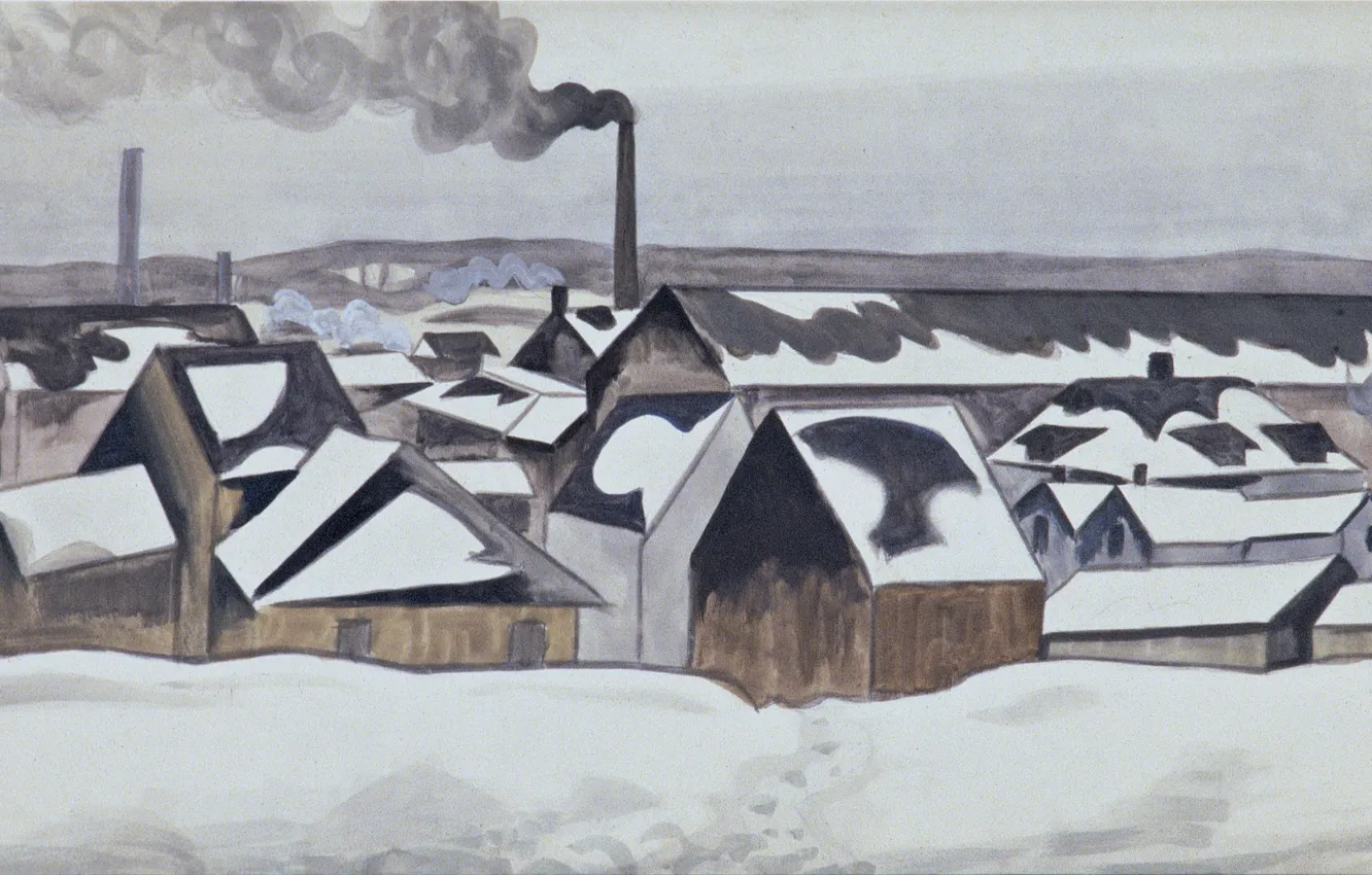 Photo wallpaper 1920, Charles Ephraim Burchfield, Snow Patterns