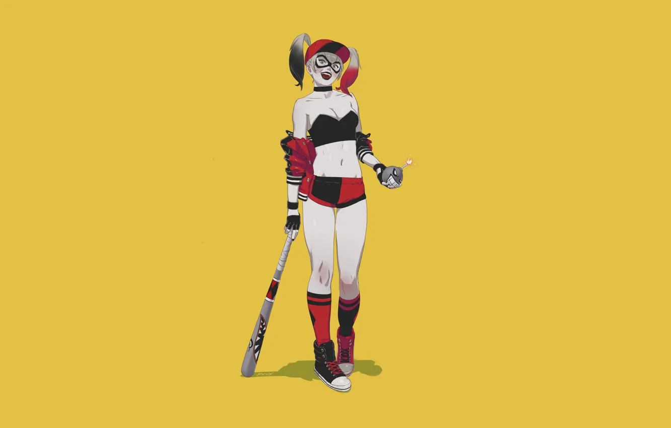Photo wallpaper girl, figure, girl, art, characters, Harley Quinn, bit, Illustration