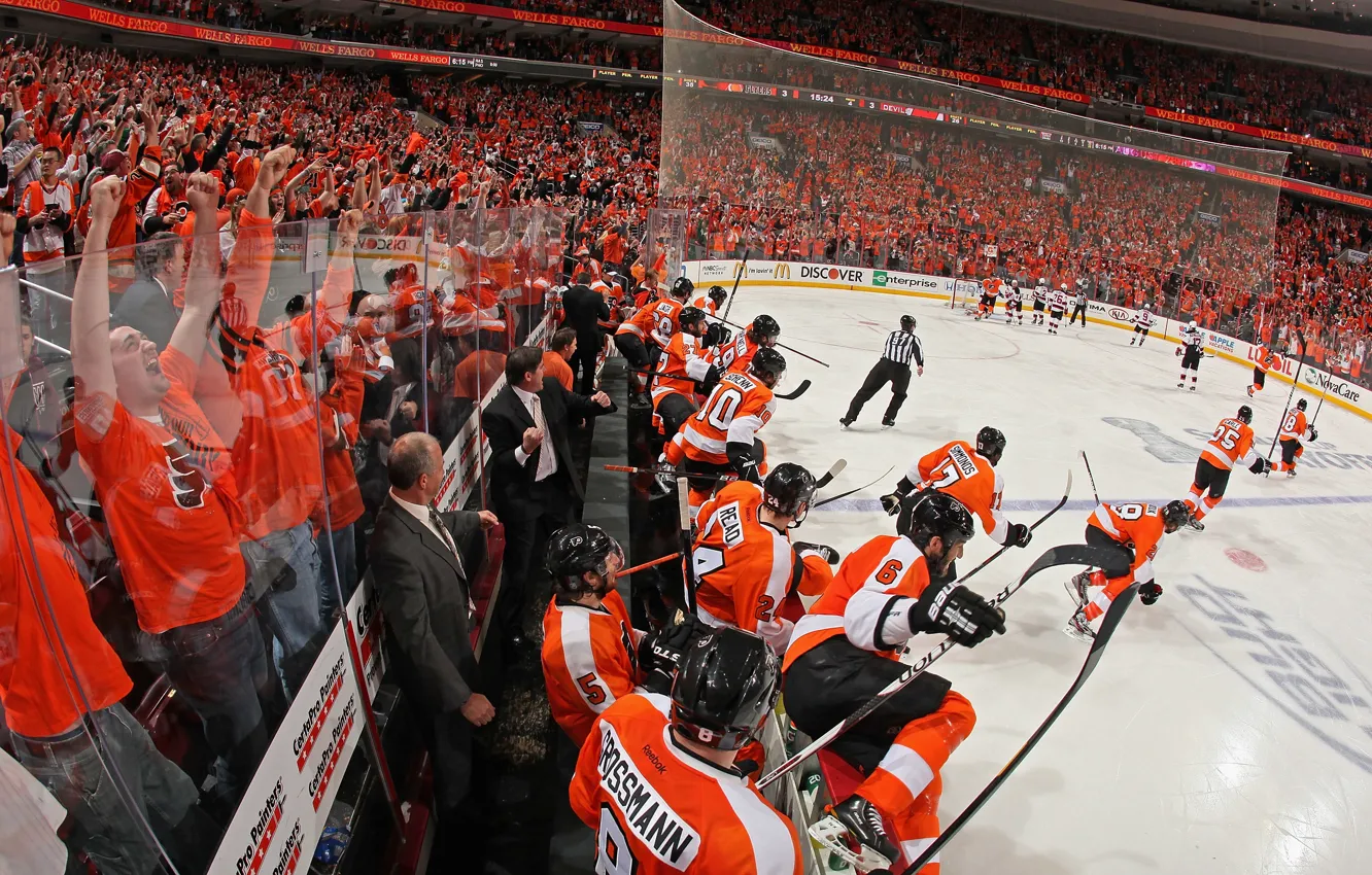 Photo wallpaper hockey, NHL, NHL, Philadelphia Flyers, The Philadelphia Flyers, orange crush
