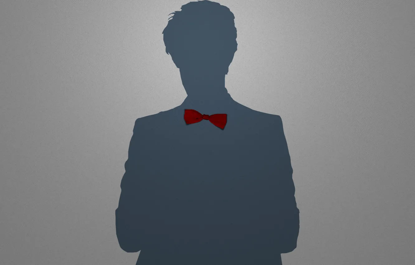 Photo wallpaper red, grey, people, shadow, minimalism, boy, silhouette, tie