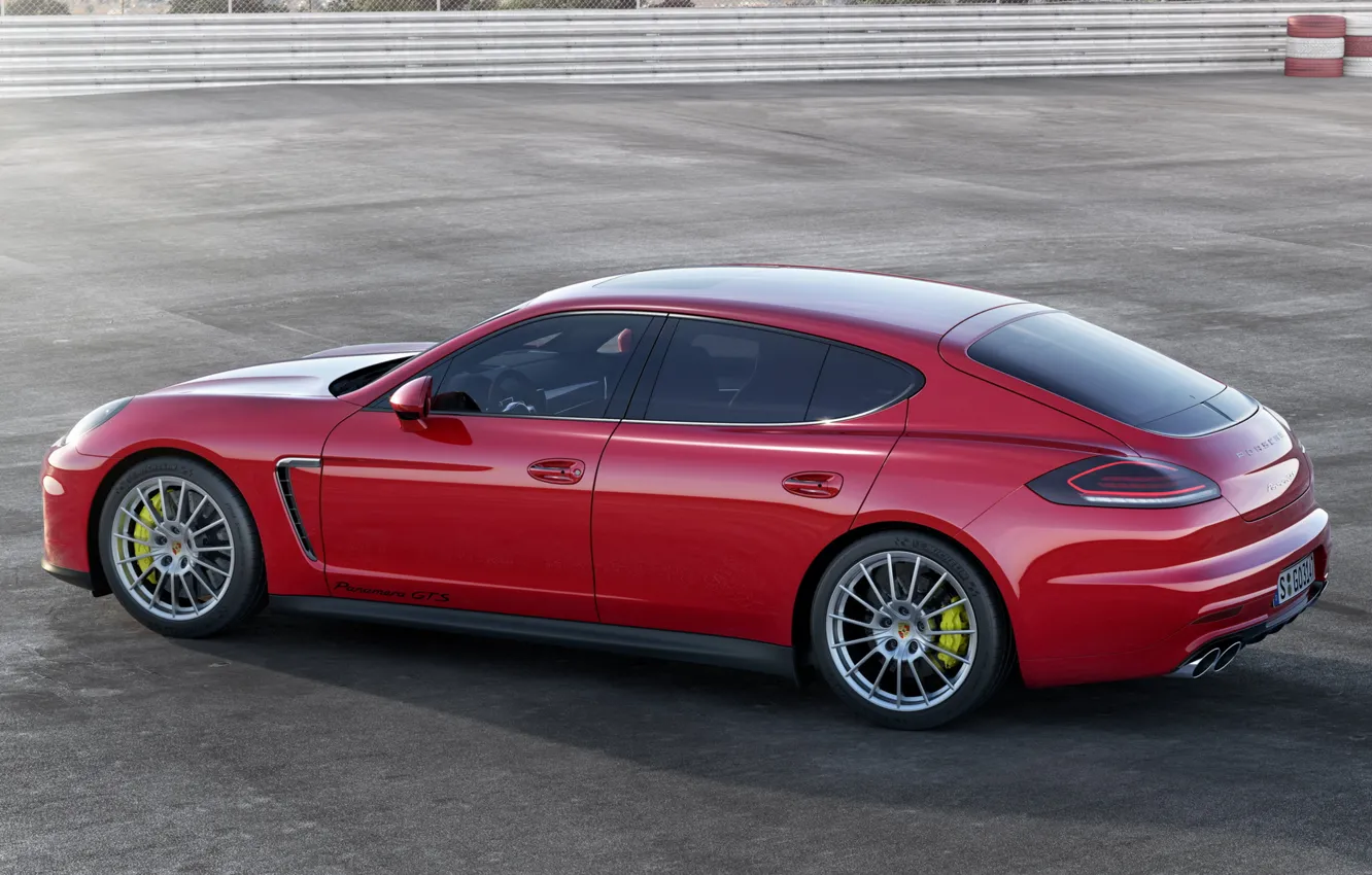 Photo wallpaper Porsche, Panamera, red, car, beautiful, GTS
