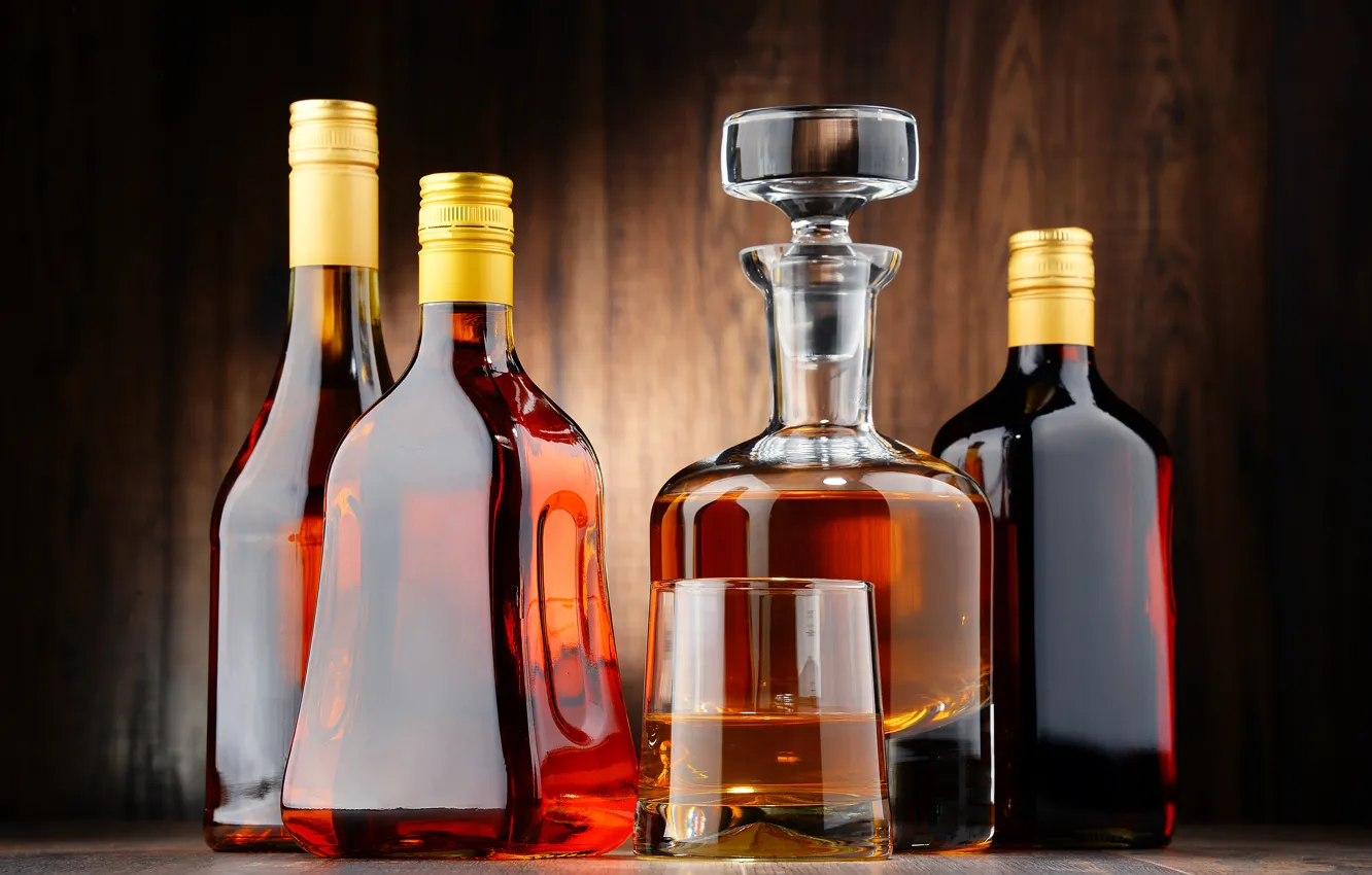 Photo wallpaper bottle, alcohol, cognac, whiskey, whiskey