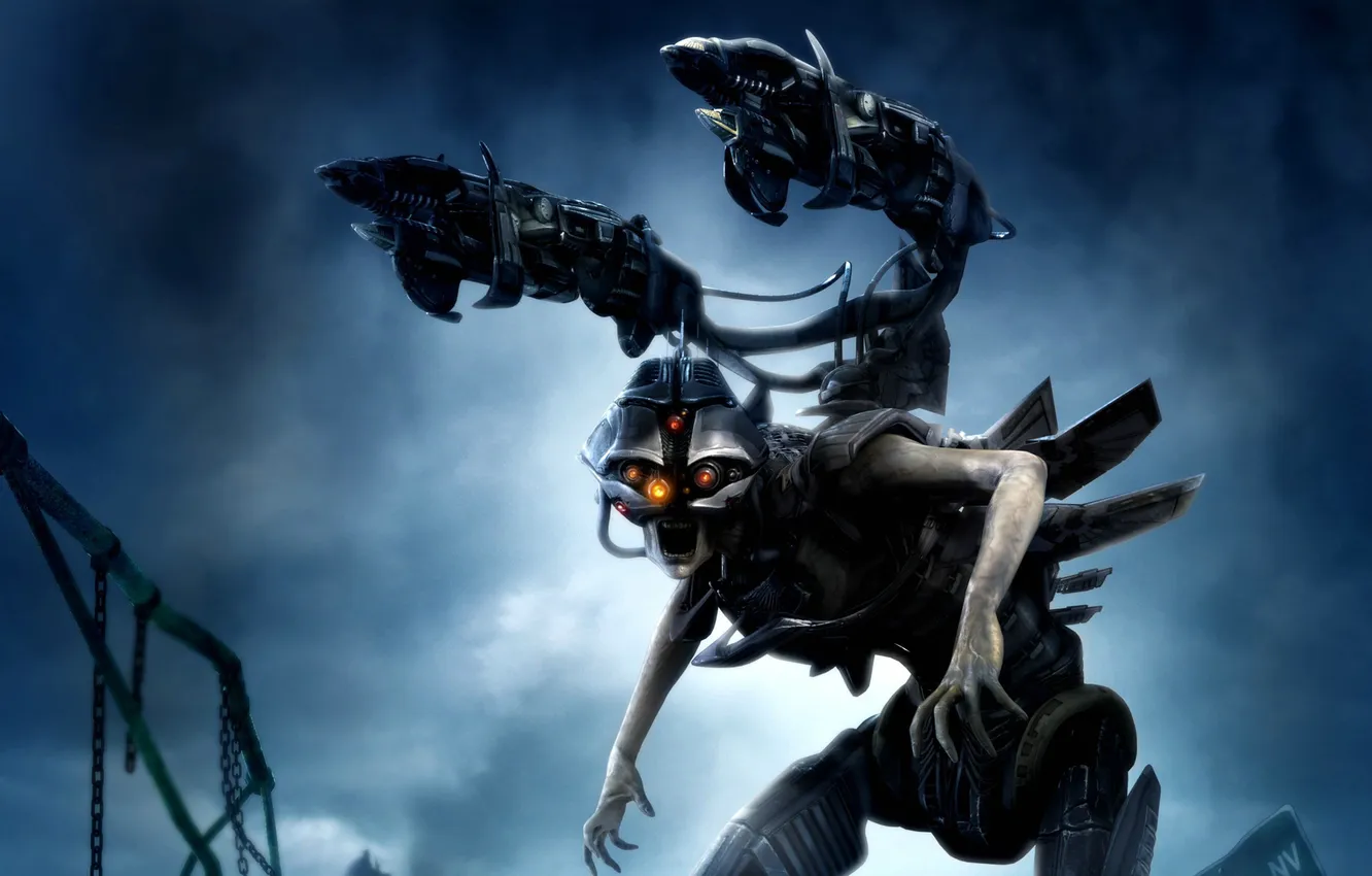 Photo wallpaper weapons, background, being, armor, BlackSite: Area 51