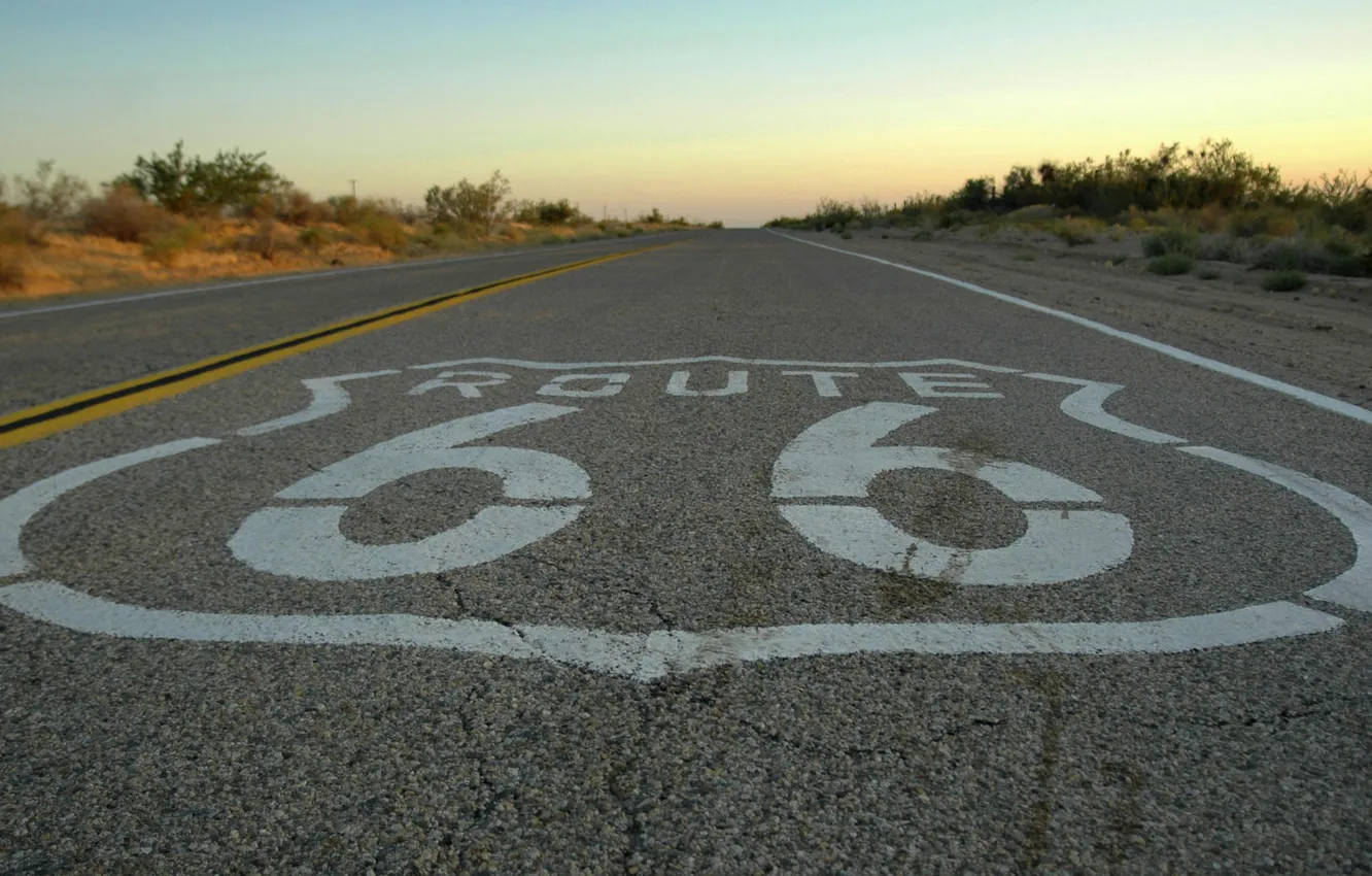Photo wallpaper road, The city, CA, USA, Route 66