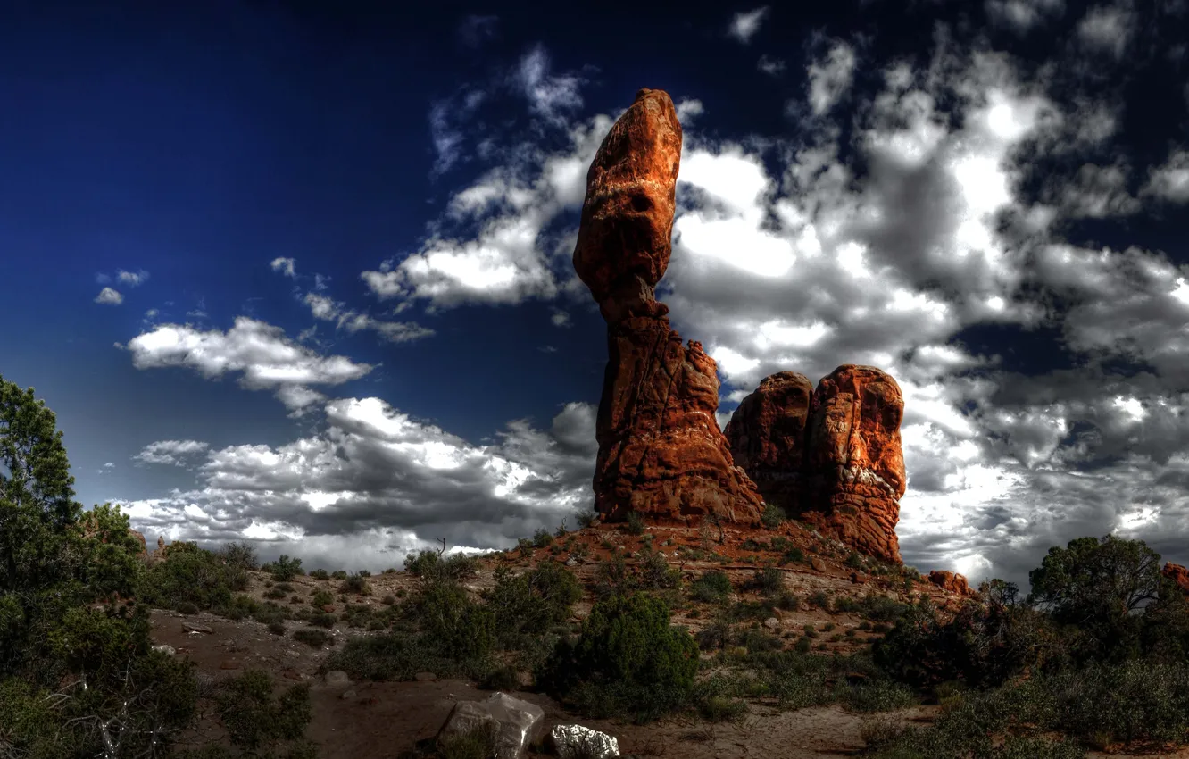 Photo wallpaper desert, the evening, canyon, outliers
