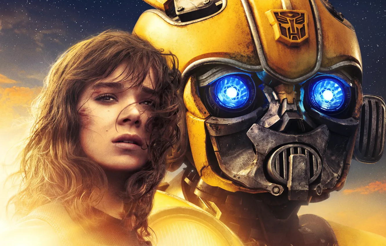 Photo wallpaper girl, robot, Transformers, Bumblebee, Bumblebee