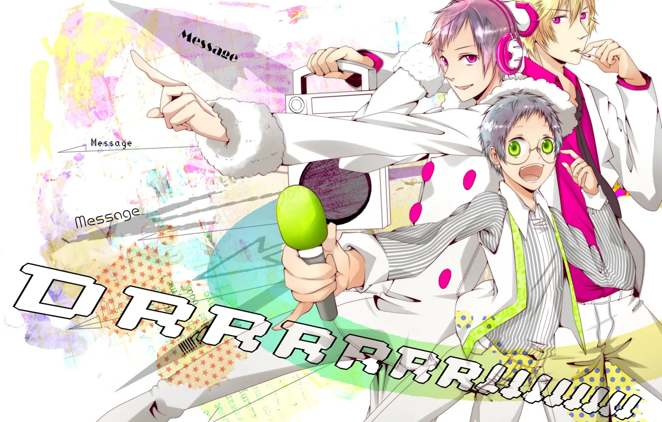 Photo wallpaper style, guy, trio, Durarara, Durarara, Shizuo Heiwajima, Of Izaya Orihara, Mikado Ryugamine