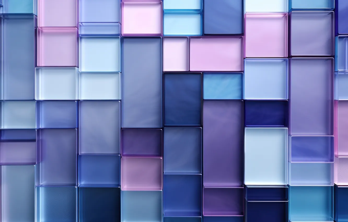 Photo wallpaper purple, surface, abstraction, blue, gradient, squares, banner, palette