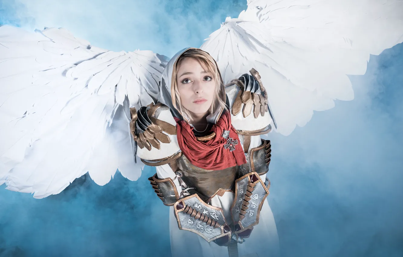 Photo wallpaper girl, angel, sword, cosplay