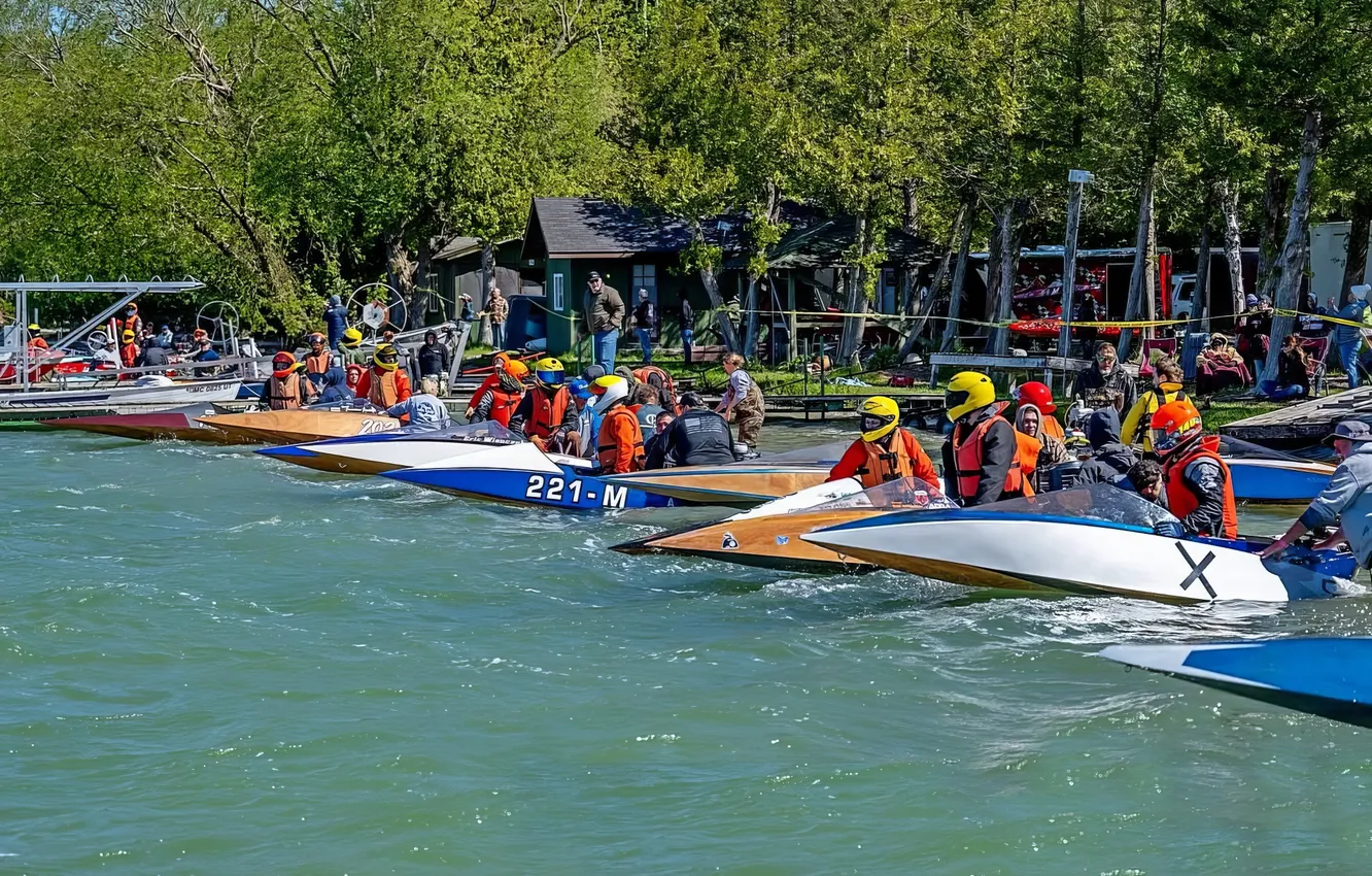 Photo wallpaper race, boat, speed