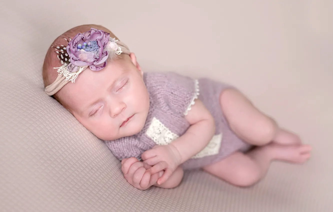 Photo wallpaper stay, sleep, girl, baby, baby