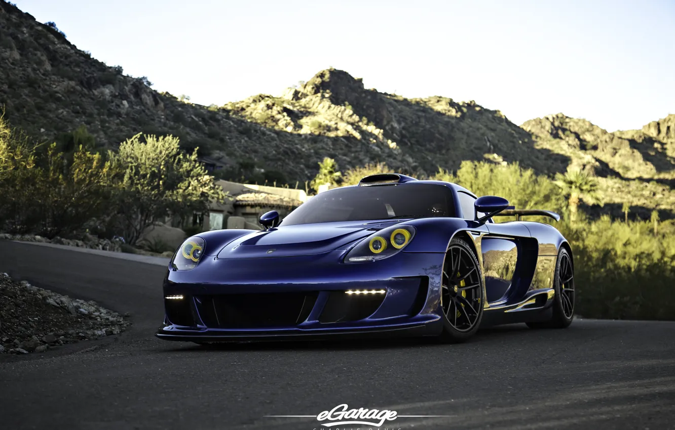 Photo wallpaper Porsche, blue, Carrera, egarage