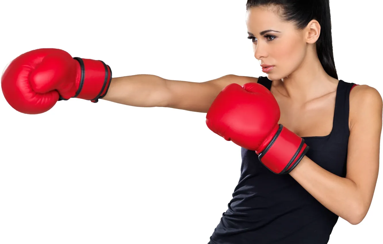 Photo wallpaper pose, figure, Boxing, blow, gloves, stand, training, workout