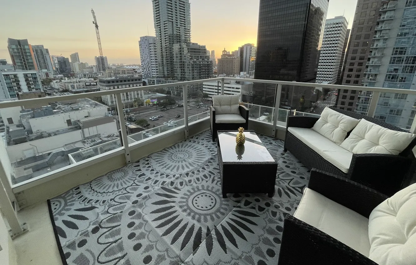 Photo wallpaper design, style, interior, penthouse, megapolis, California, living room, California