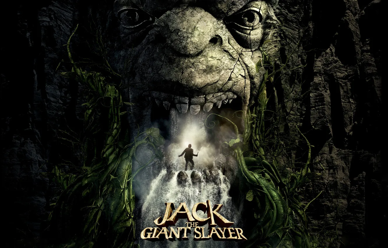 Photo wallpaper waterfall, cave, Jack the Giant Slayer, Jack the giant Slayer
