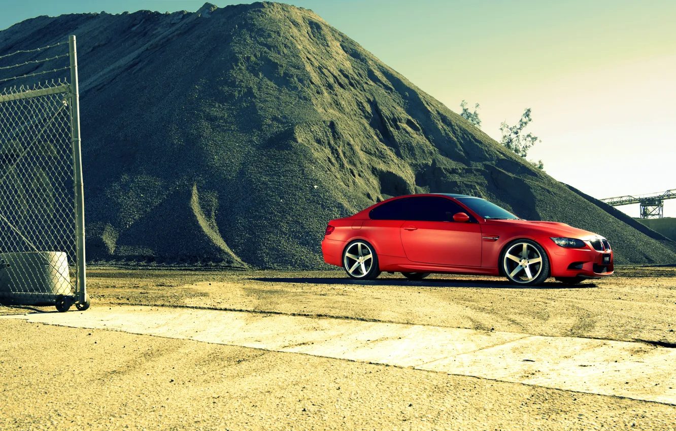 Photo wallpaper red, BMW, BMW, red, e92, The 3 series