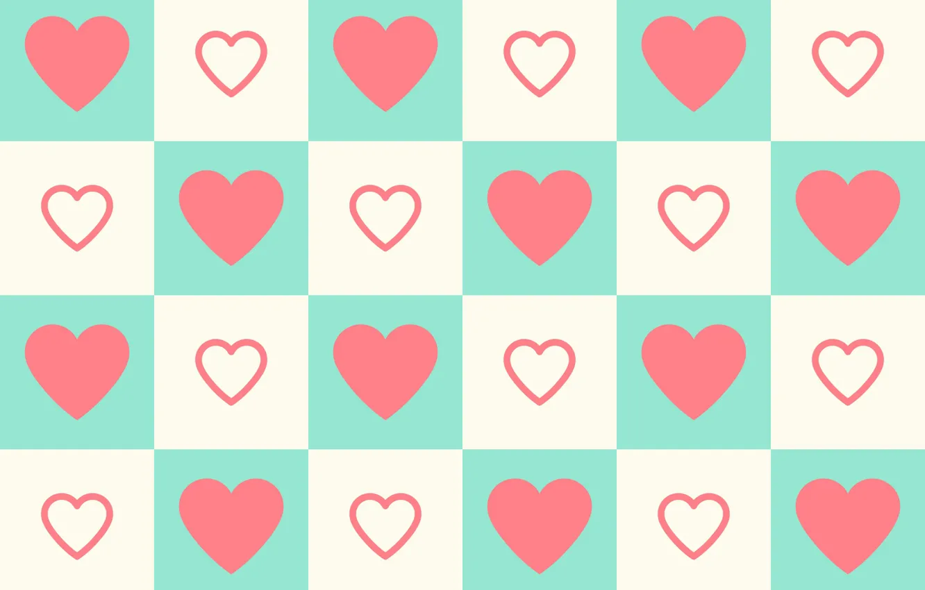 Photo wallpaper background, vector, texture, squares, hearts