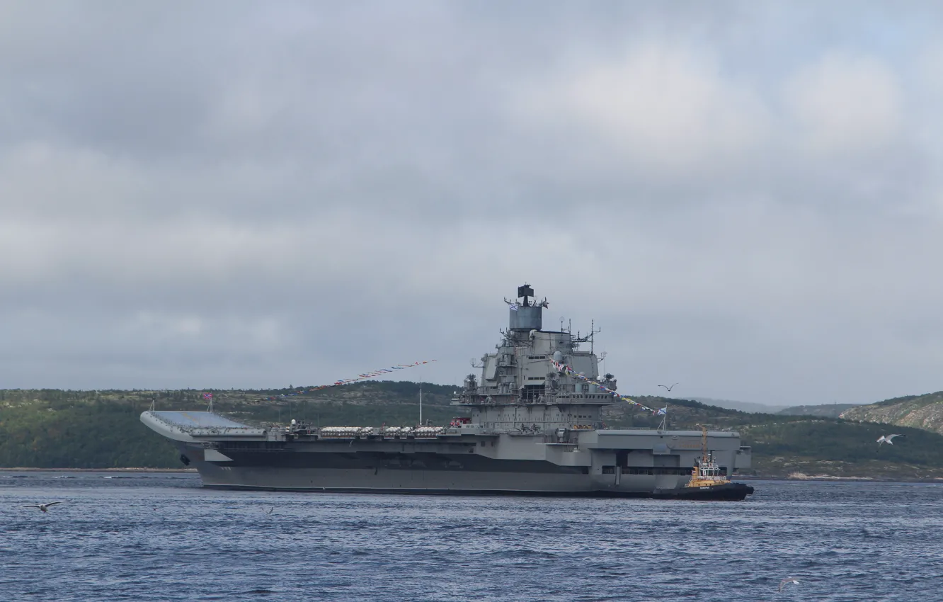 Photo wallpaper cruiser, heavy, aircraft carrier, Admiral Of The Fleet Kuznetsov", the Northern fleet