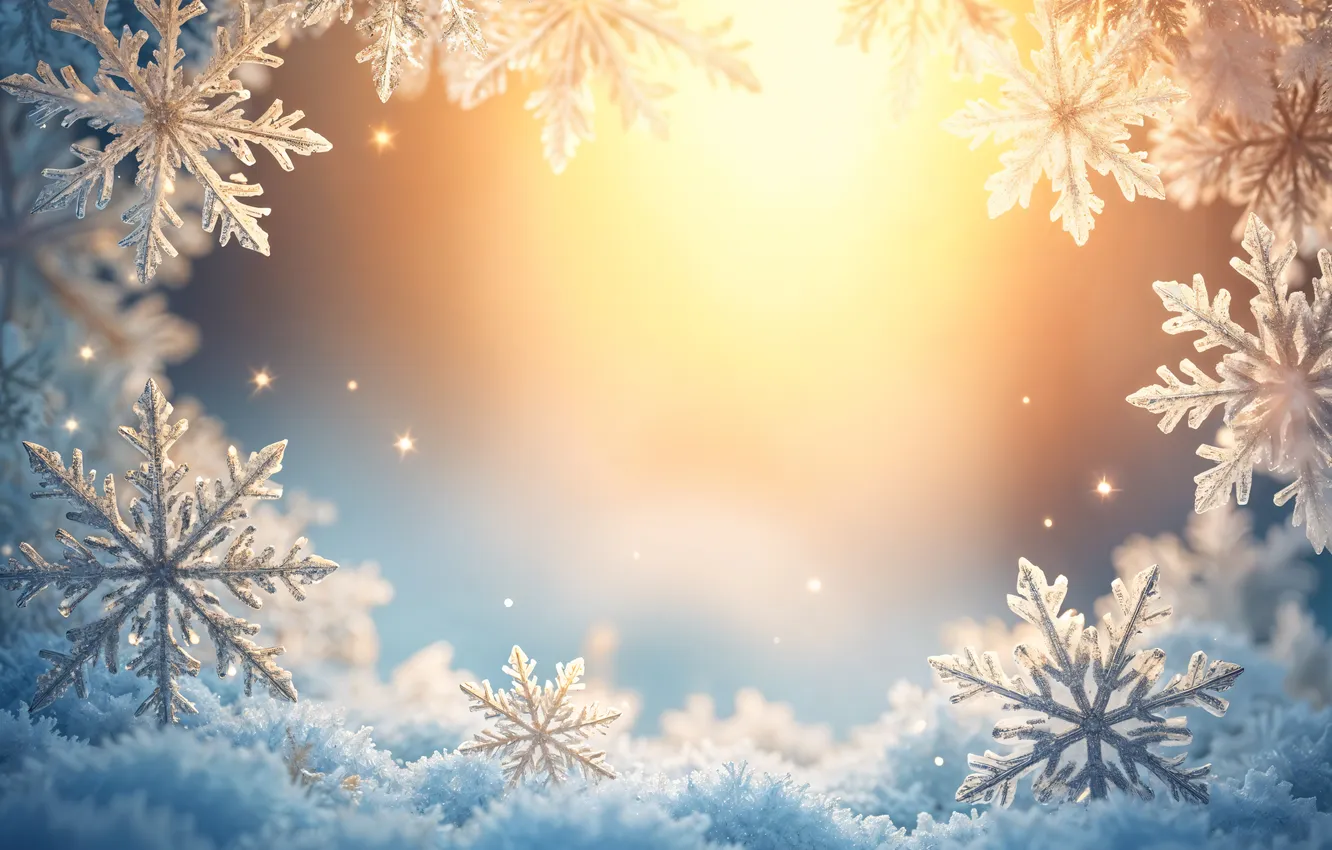Photo wallpaper winter, snow, snowflakes, background, new year, Christmas, Christmas, winter