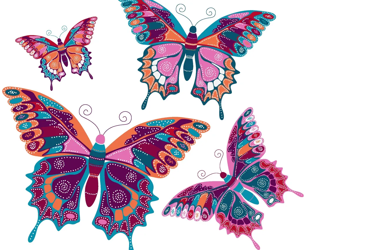 Photo wallpaper butterfly, background, vector