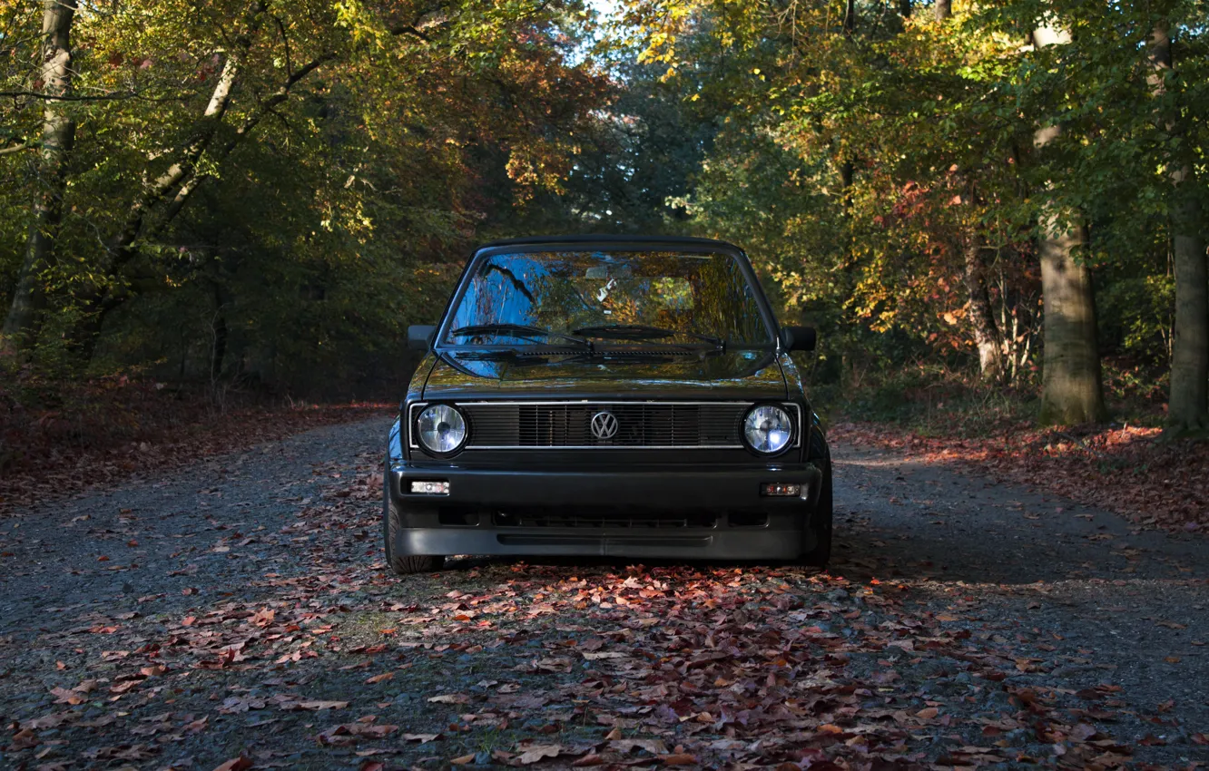Photo wallpaper Volkswagen, golf, GTI, fall