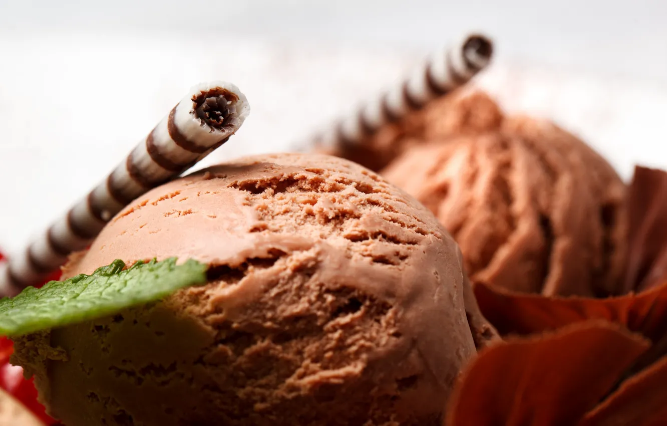 Photo wallpaper balls, ice cream, chocolate