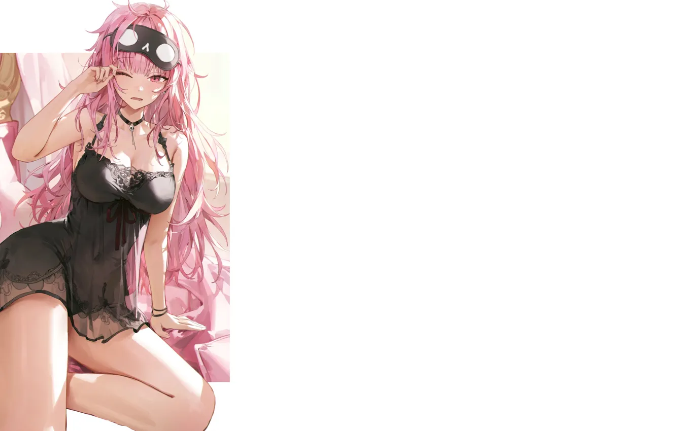 Photo wallpaper kawaii, girl, hot, sexy, pink hair, boobs, pink, anime