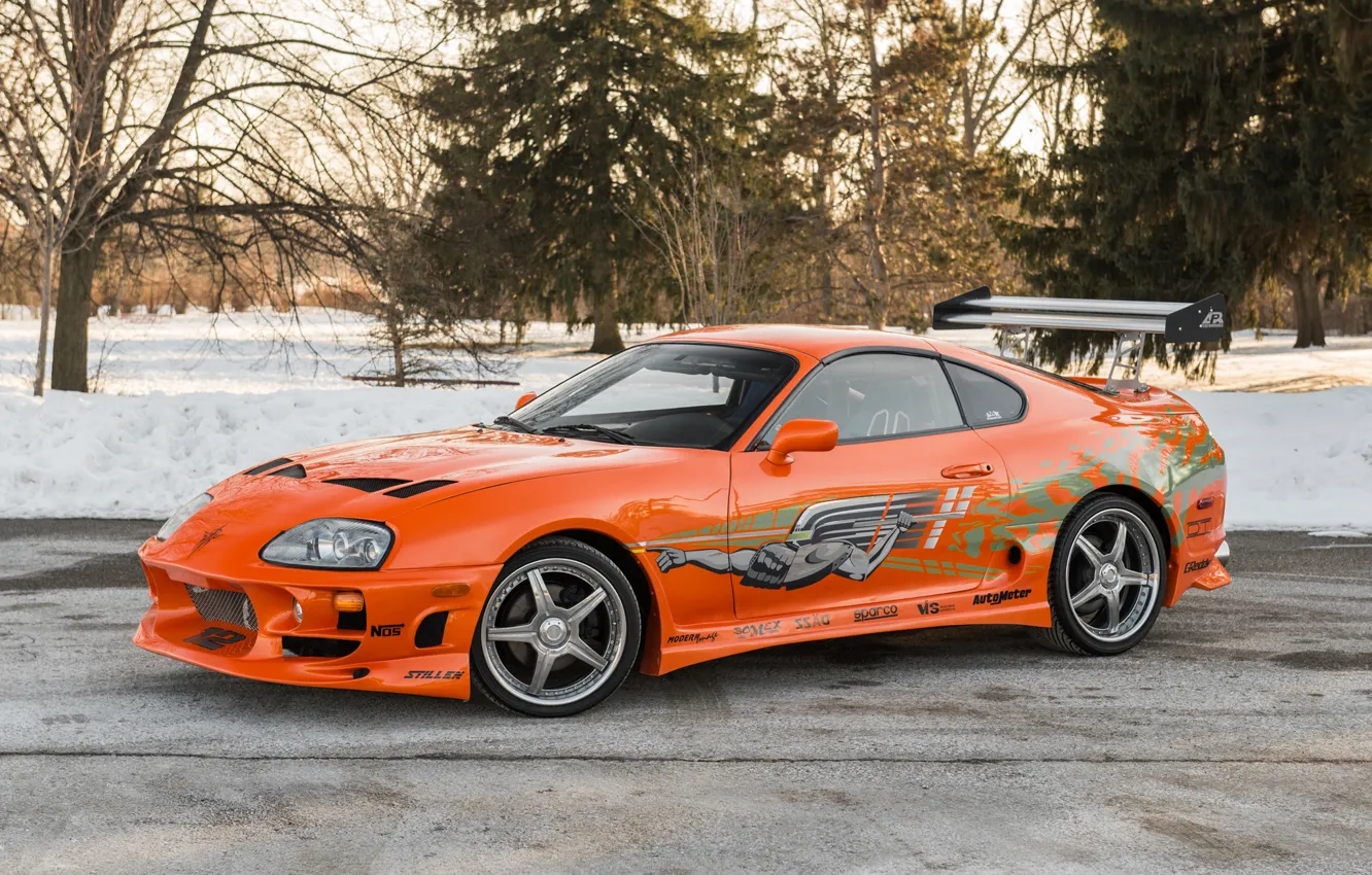 Photo wallpaper Orange, Tuning, Toyota Supra, Racing Edition