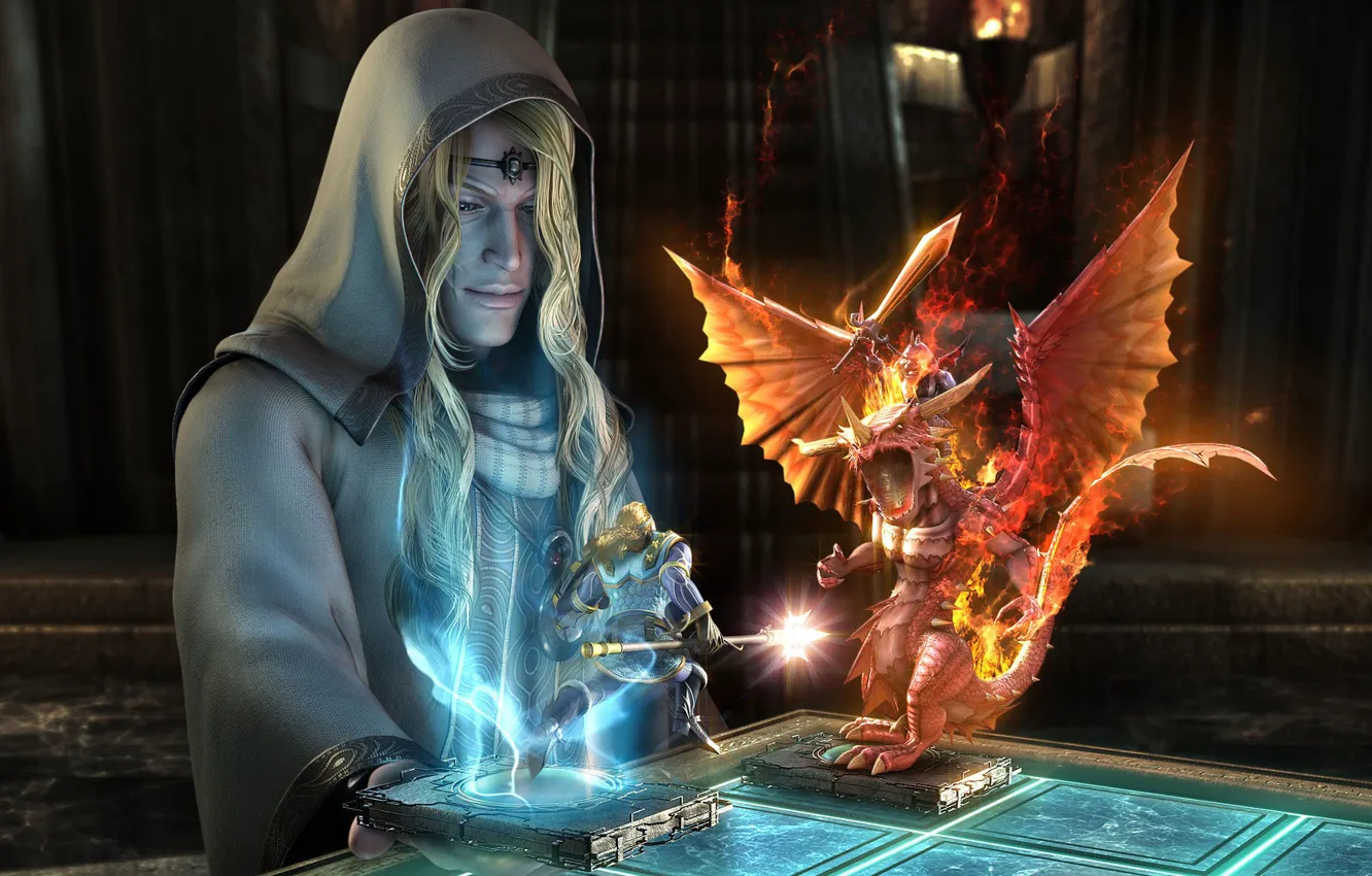 Photo wallpaper magic, chess, sorceress