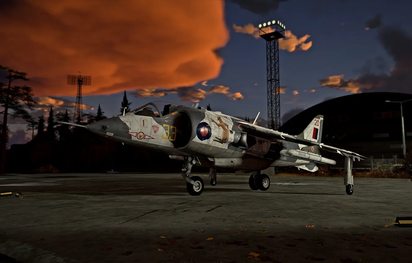 Photo wallpaper the plane, Britain, War Thunder, Harrier GR.1