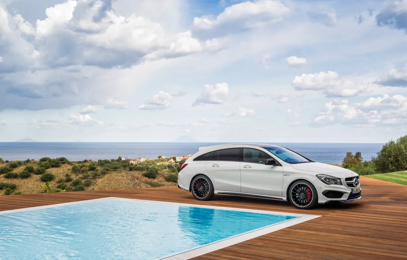 Photo wallpaper Mercedes, Mercedes, AMG, AMG, Shooting Brake, CLA 45, 2015, X117