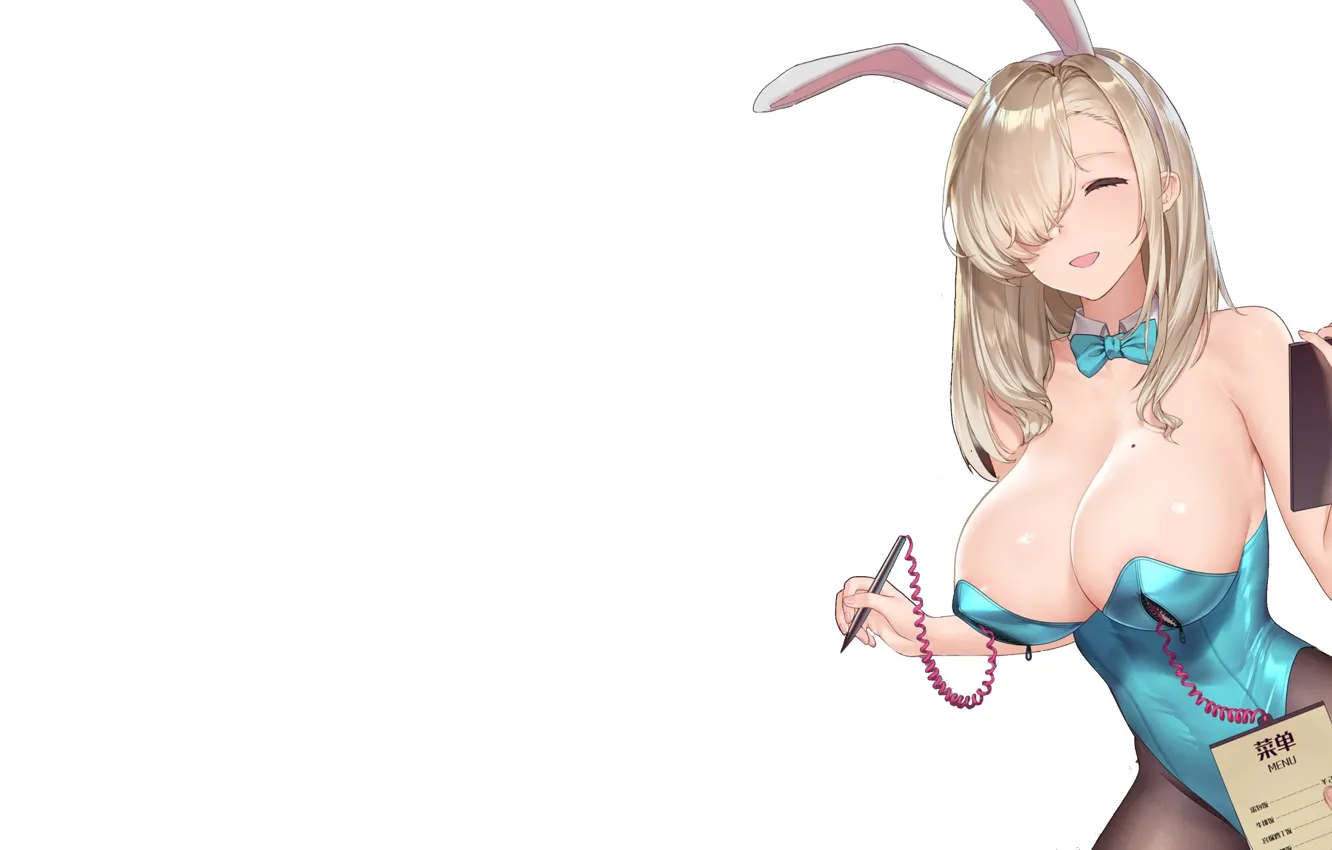 Photo wallpaper girl, hot, sexy, boobs, rabbit, anime, pretty, blonde
