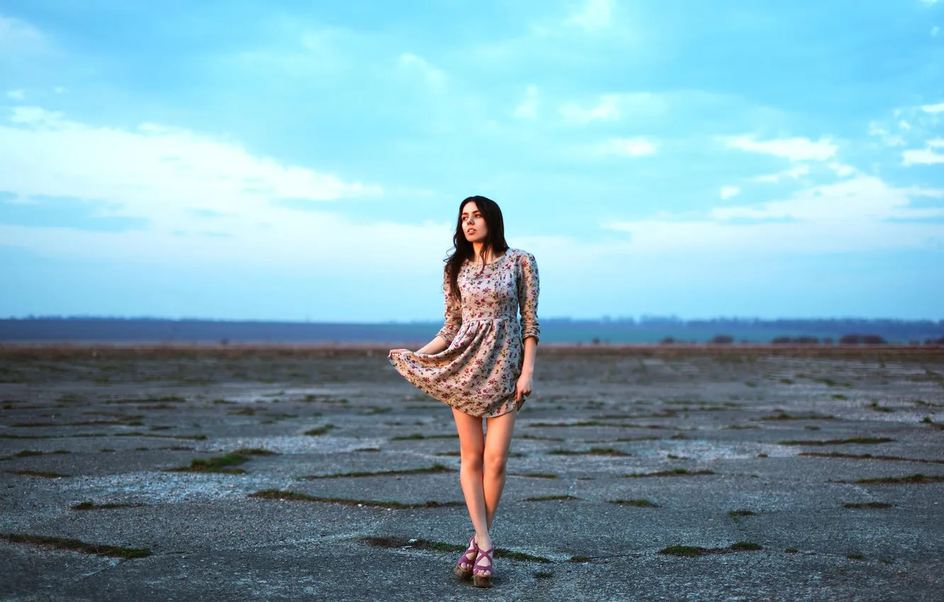 Photo wallpaper girl, model, Victoria, dress, photographer, legs, model, Viktoria