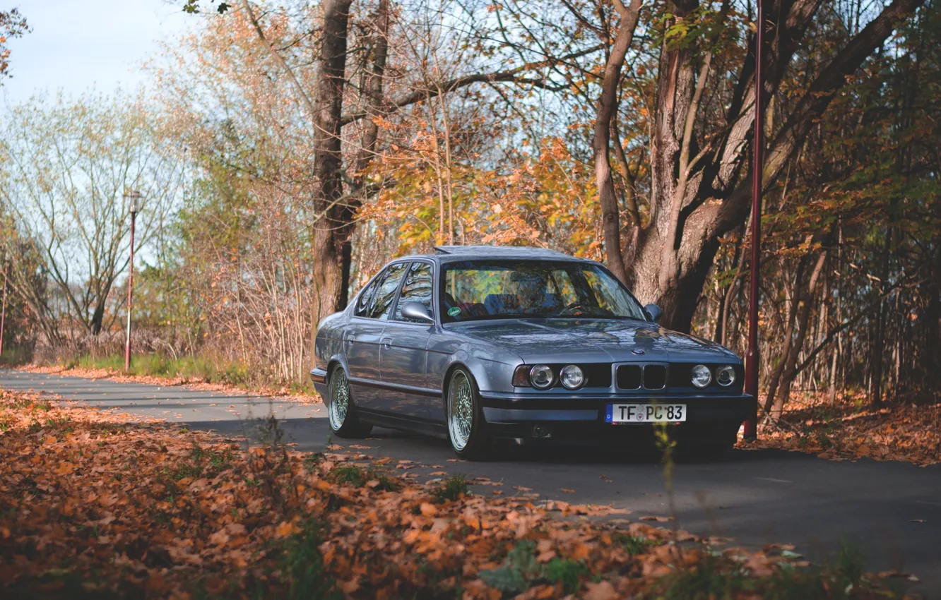 Photo wallpaper autumn, tuning, bmw, BMW, drives, classic, tuning, stance