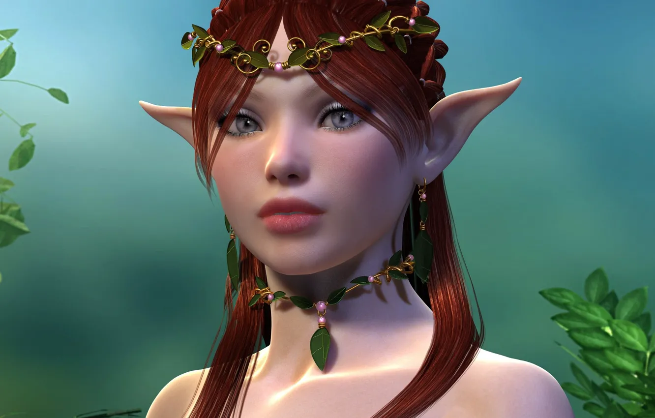 Photo wallpaper girl, portrait, elf