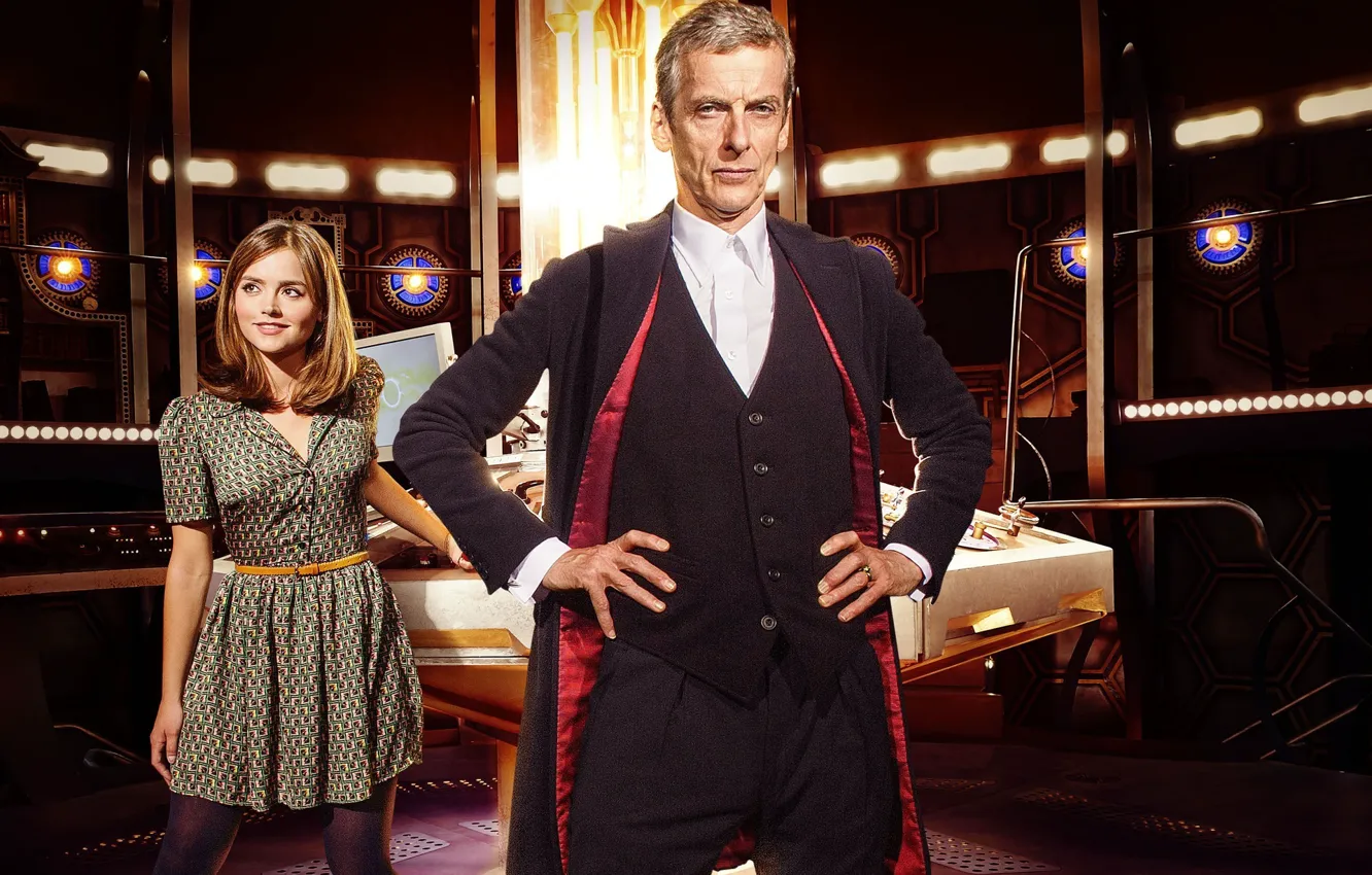 Photo wallpaper Doctor Who, Doctor Who, The TARDIS, Jenna-Louise Coleman, Jenna-Louise Coleman, Peter Capaldi, Peter Capaldi