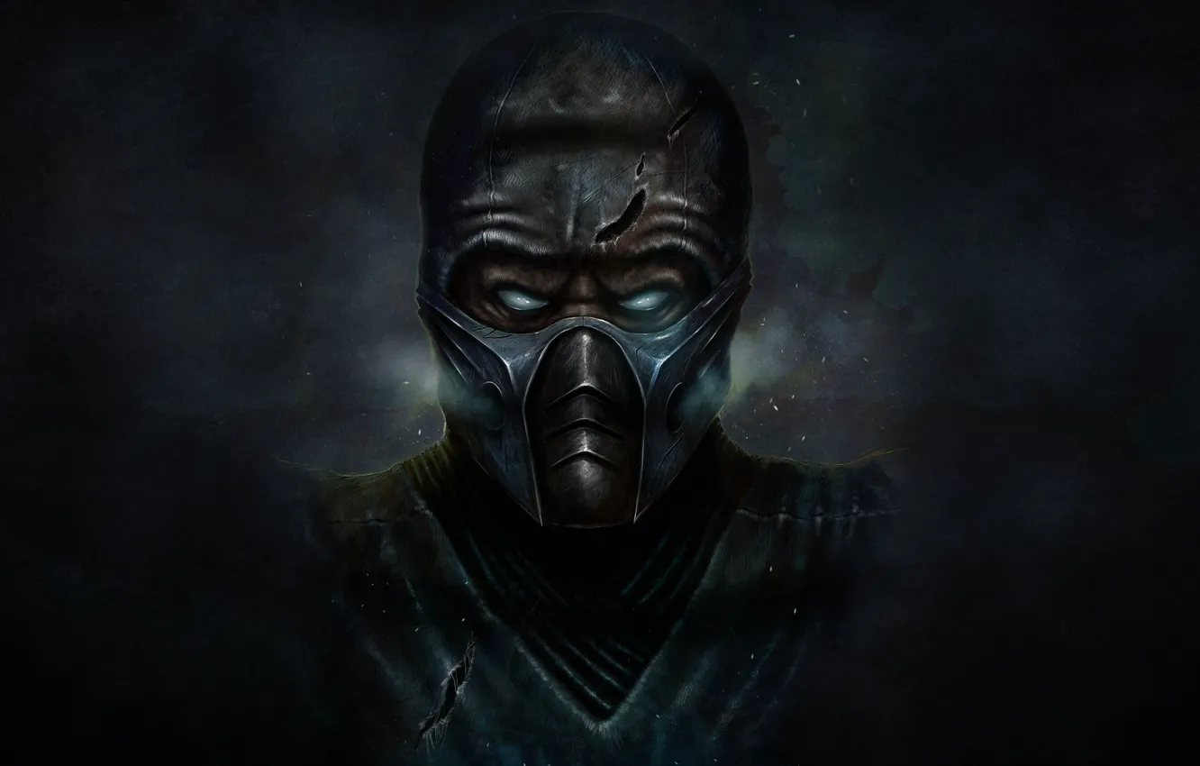 Photo wallpaper cold, the dark background, mask, ninja, Mortal Kombat, Sub-Zero, Sub-Zero