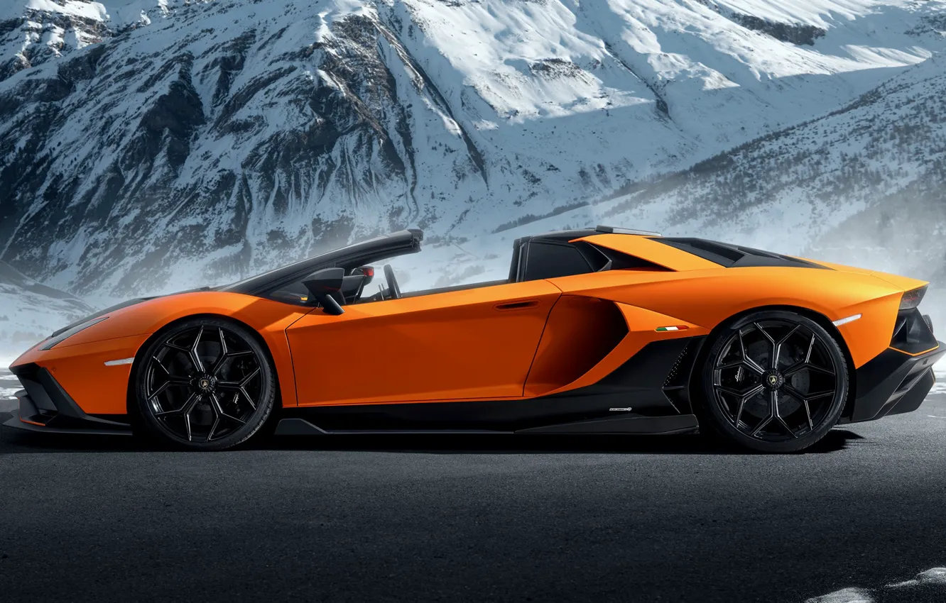 Photo wallpaper Roadster, Lamborghini, side view, by Novitec, 2023, Lamborghini Aventador LP 780-4 Ultimae, Ultimae, Aventador LP …