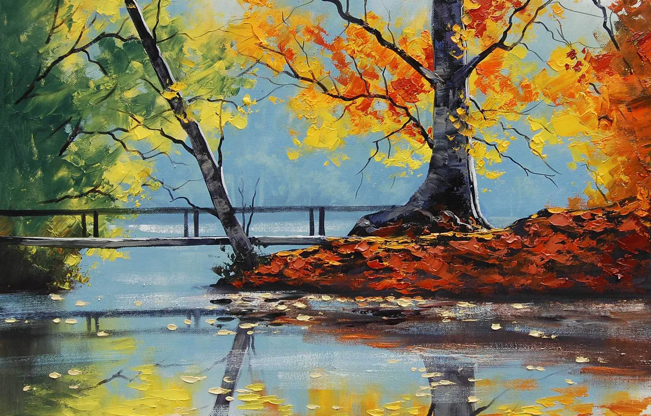 Photo wallpaper figure, art, ARTSAUS, AUTUMN LAKE
