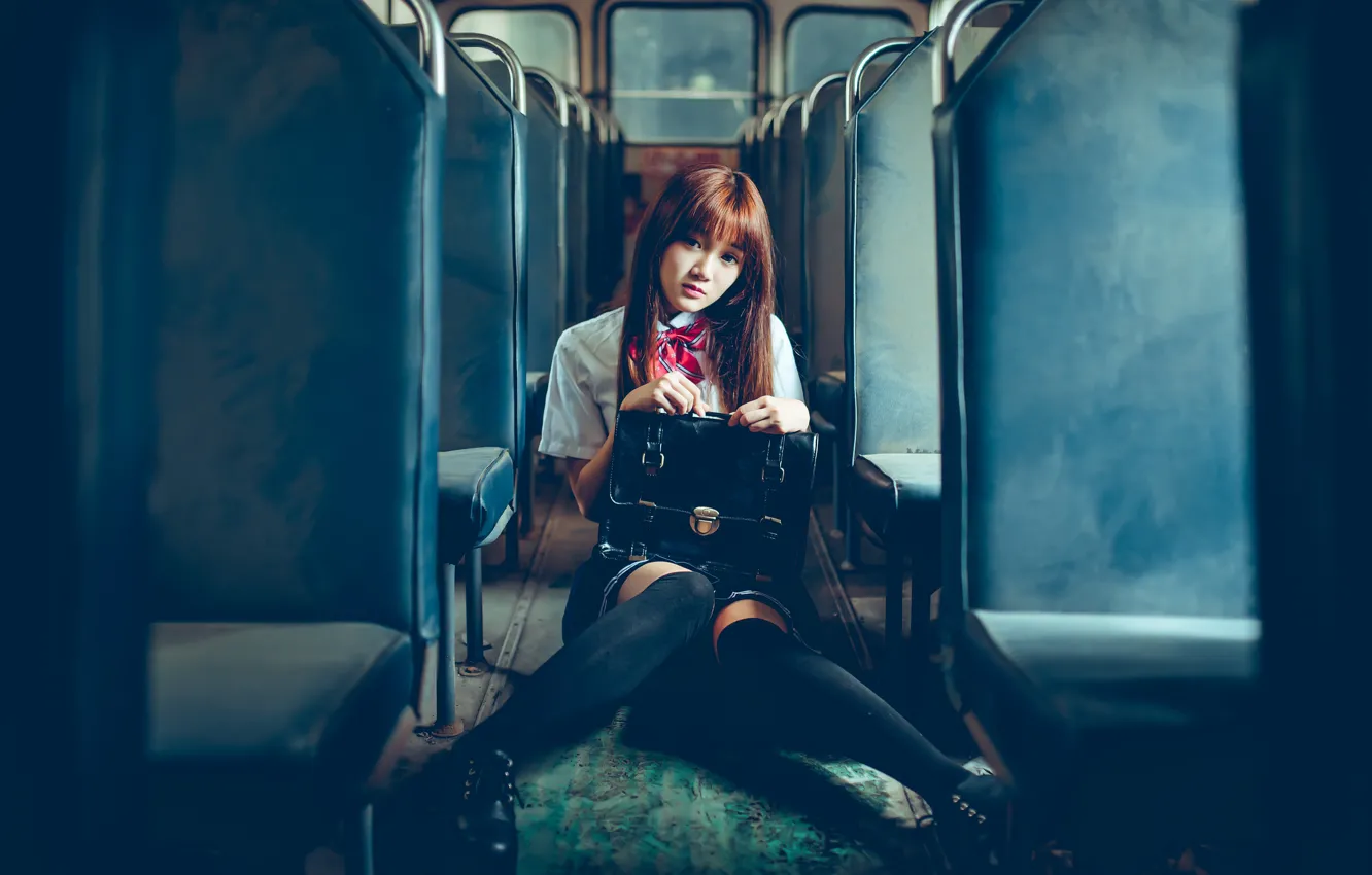 Photo wallpaper Asian, bus, look