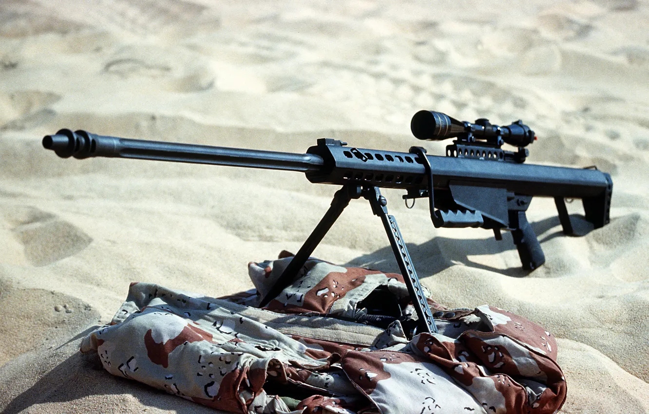 Photo wallpaper weapons, war, sight, rifle, Barret